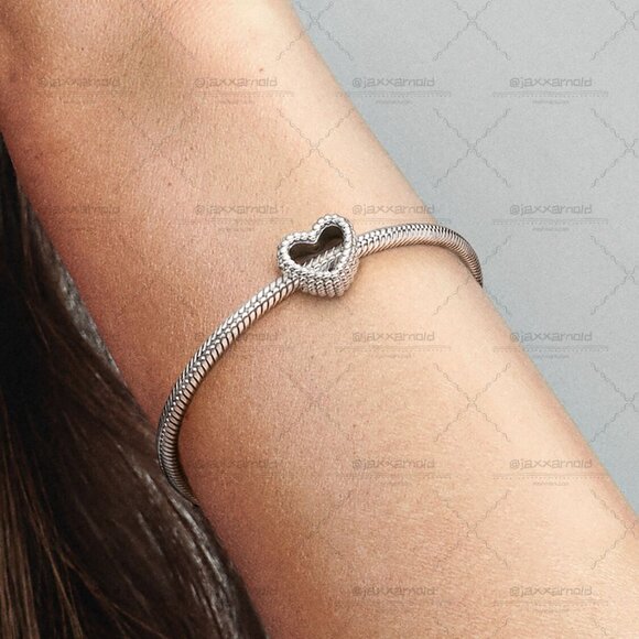 Pandora Beaded Open Heart Charm - Picture 4 of 5